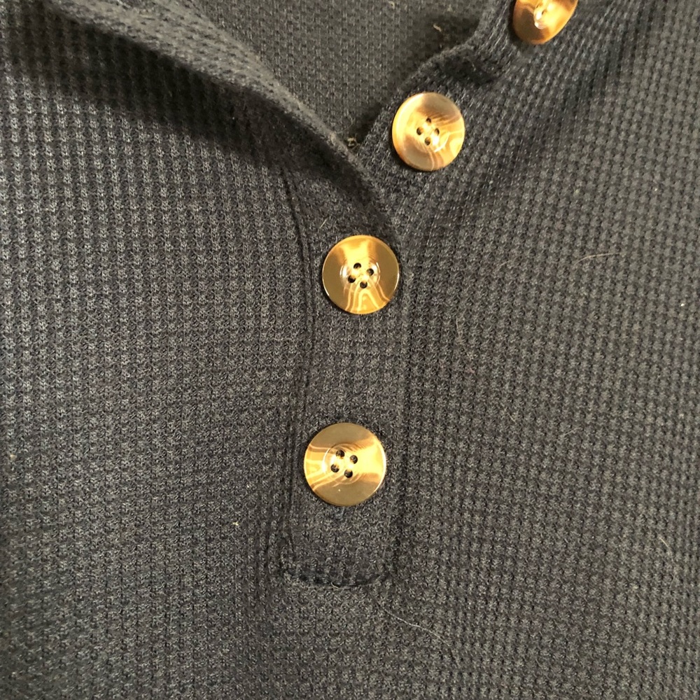 Navy blue half button down long sleeve - Picture 2 of 5